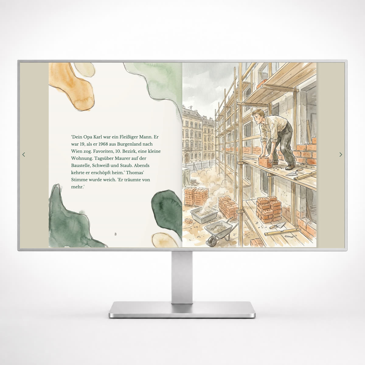 Our Tales book preview on a desktop monitor and smartphone